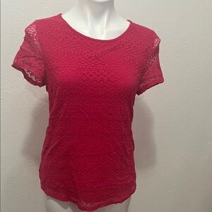 Hot Pink Lace Top Sz M